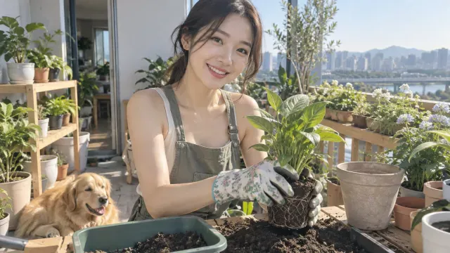 강아지와 함께한 옥상 텃밭, 첫 화분 심던 날